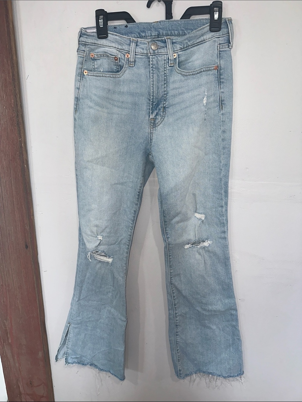 GAP Light Blue Distressed Flare Jeans